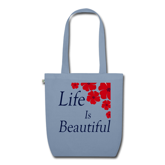 LIFE IS BEAUTIFUL ORGANIC COTTON LARGE TOTE BAG - Pixel Gallery