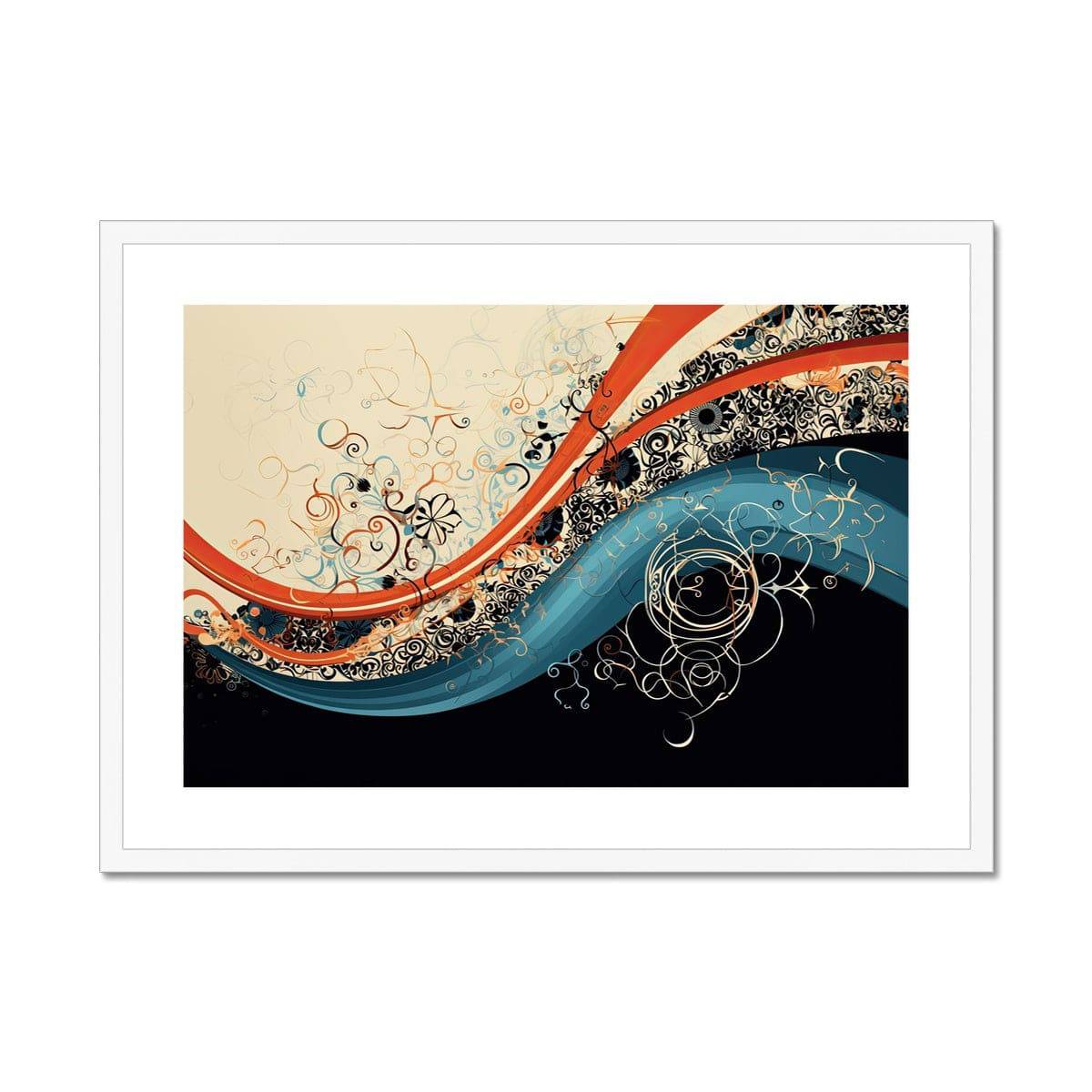 The Great Wave Off Kanagawa Reimagined Framed & Mounted Print - Pixel Gallery