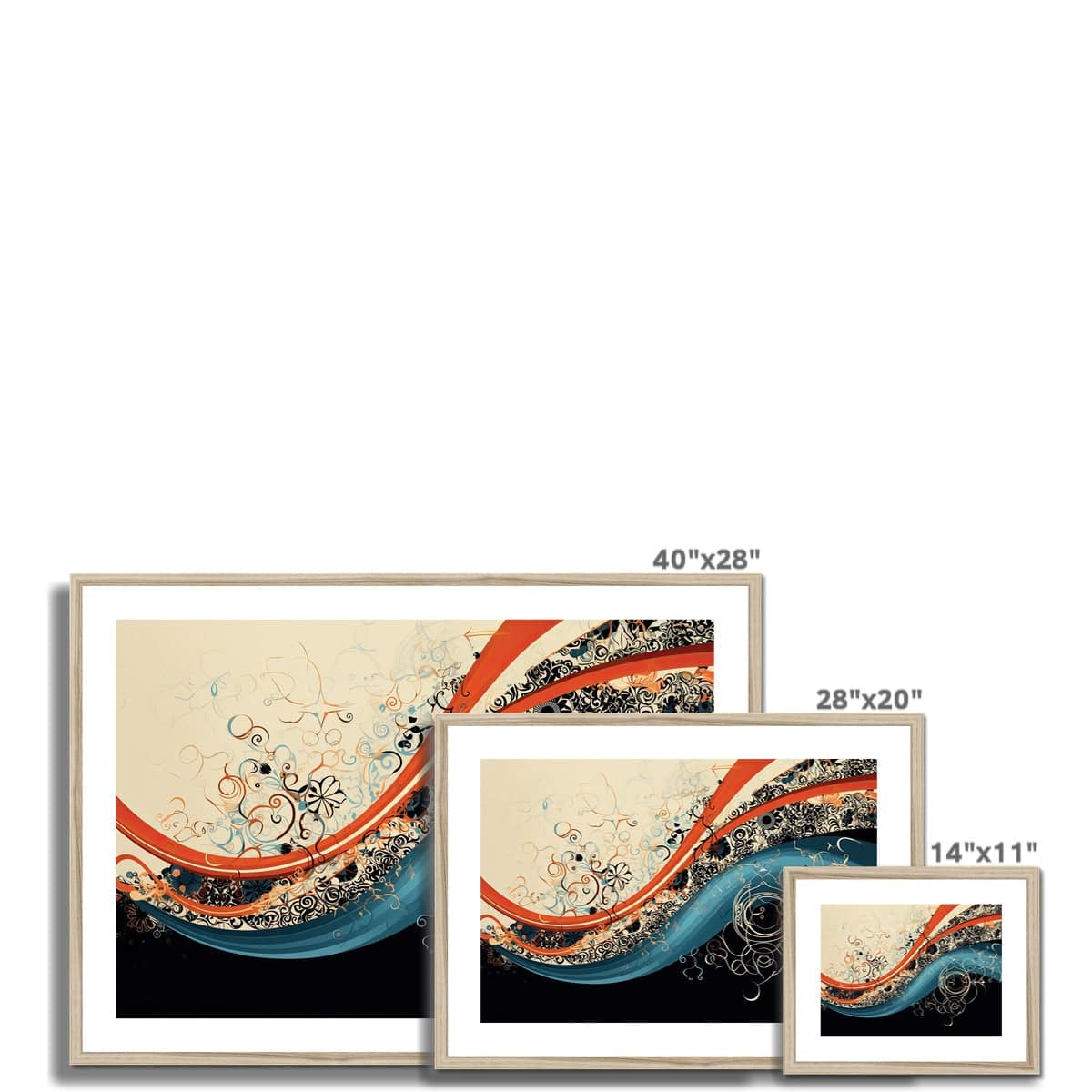 The Great Wave Off Kanagawa Reimagined Framed & Mounted Print - Pixel Gallery