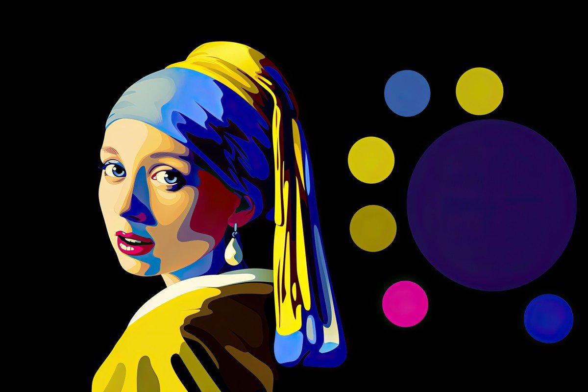 Girl with a Pearl Earring and 6 Pixels - Pixel Gallery