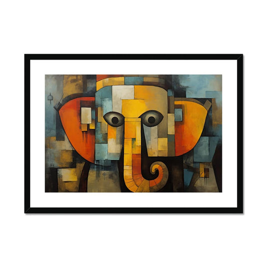When Ganesh met Picasso Framed & Mounted Print - Pixel Gallery