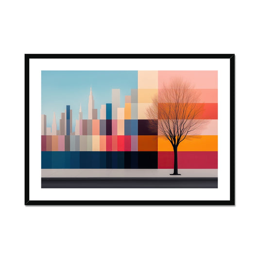 New York Pixels architectural Framed & Mounted Print