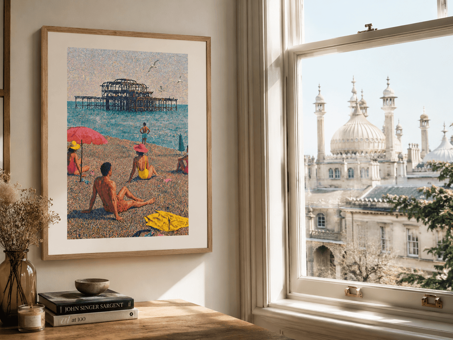 A Sunday on the Shingle Framed & Mounted Print