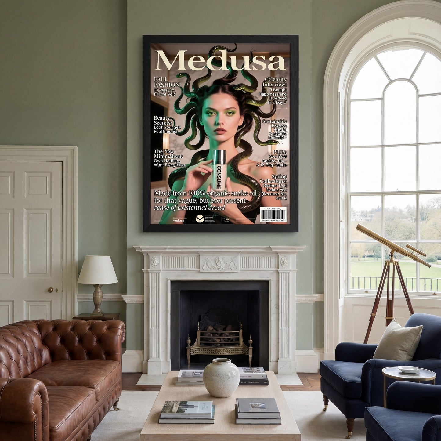 100% Organic Snake Oil Framed Giclée Print