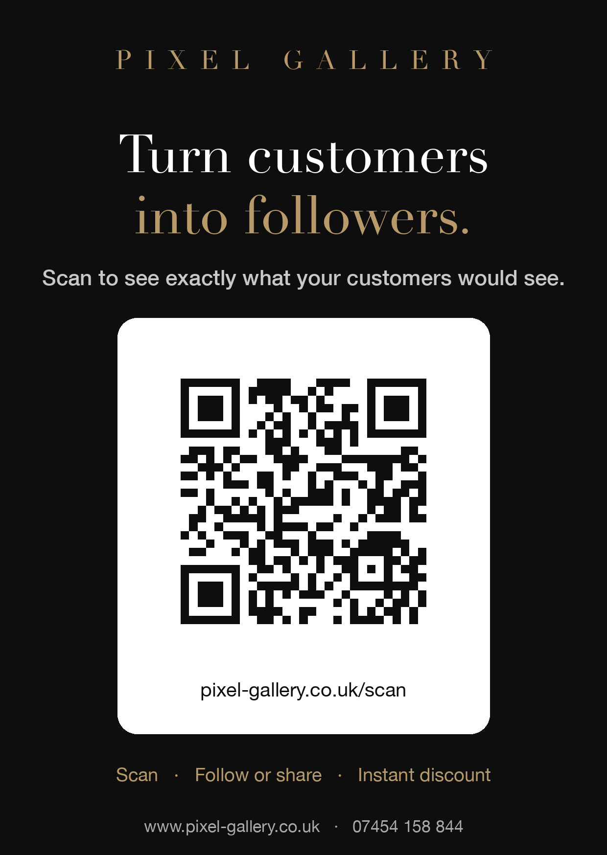 Pixel Gallery designed QR demo card