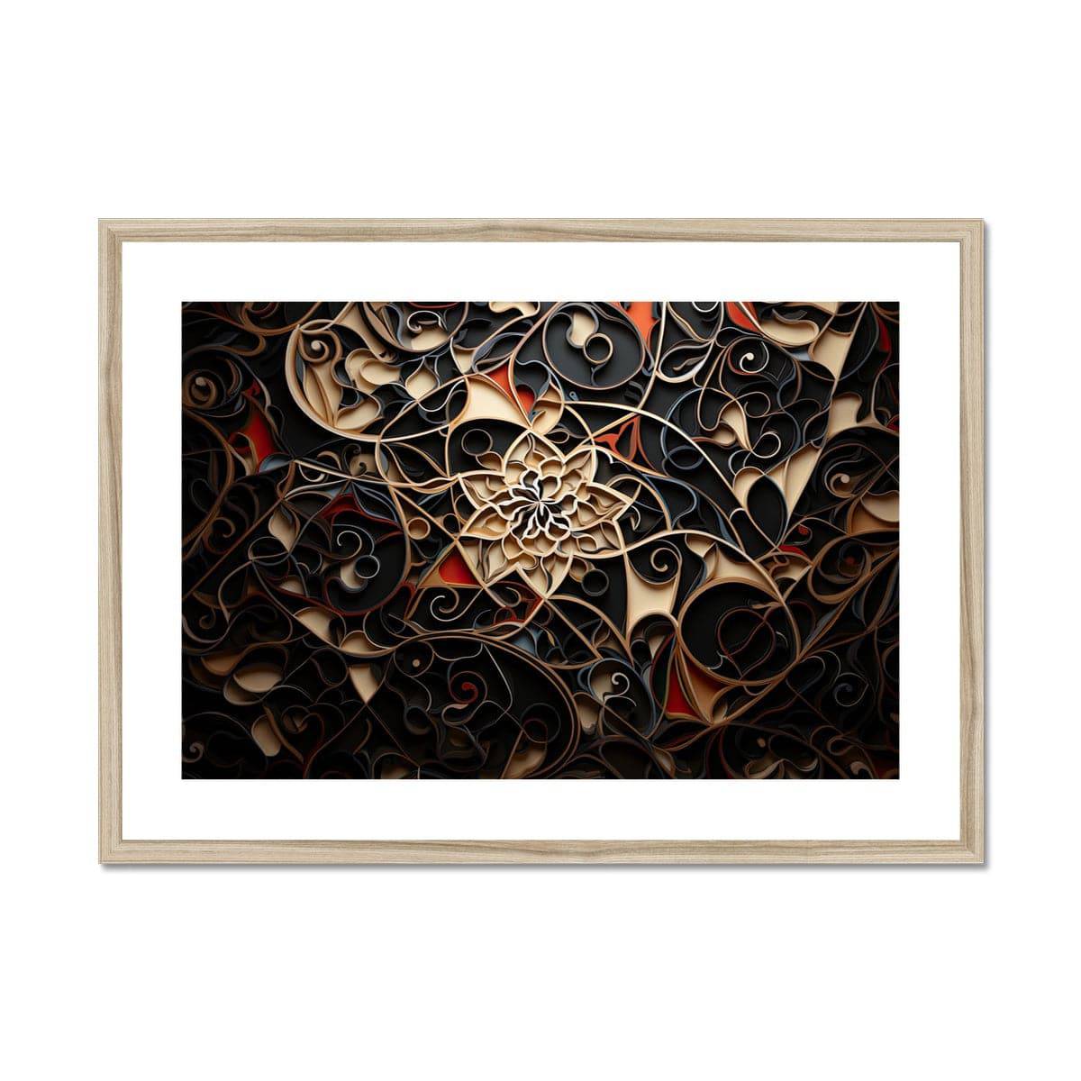 Abstract Arabic Black Gold Framed & Mounted Print - Pixel Gallery