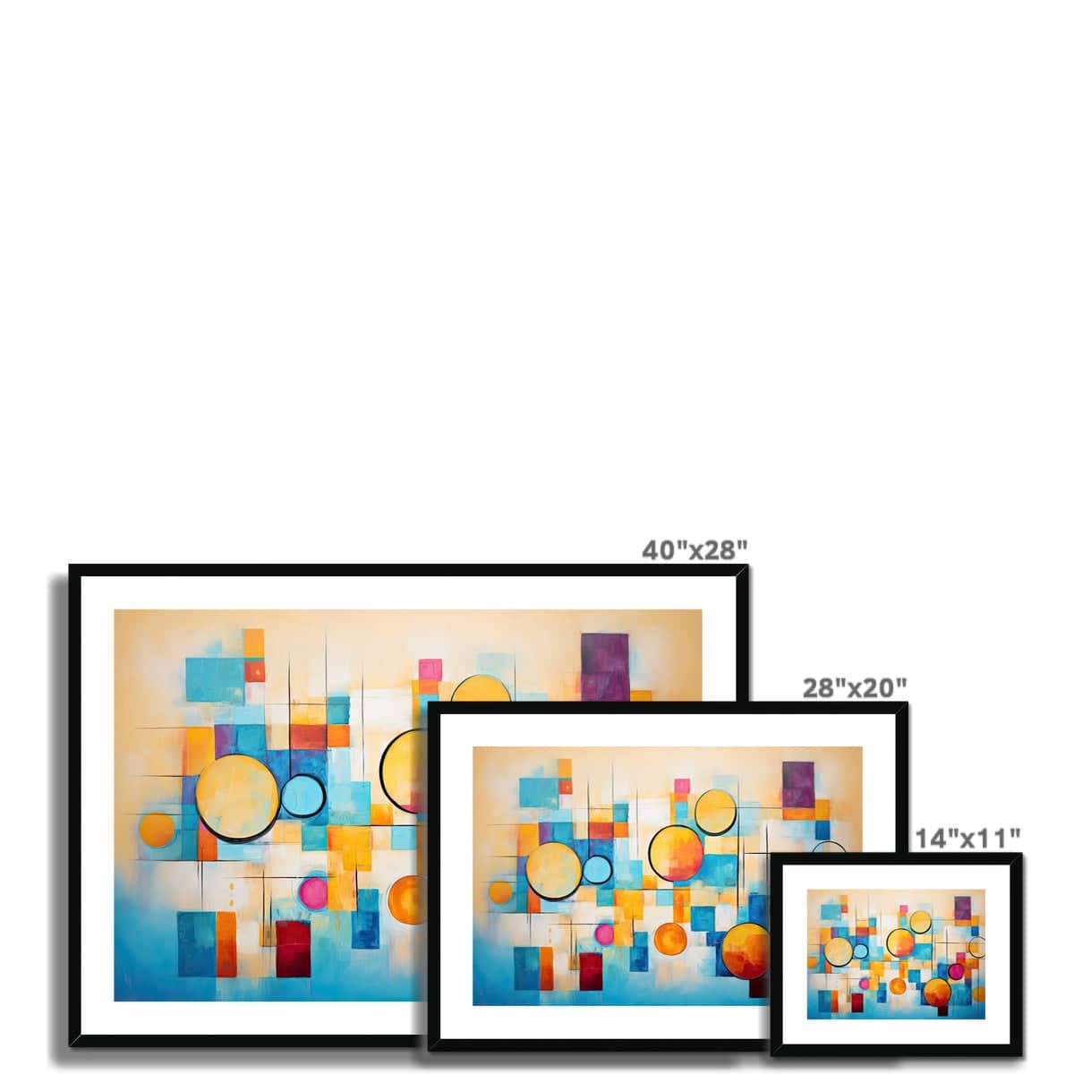 Abstract Moons Framed & Mounted Print - Pixel Gallery