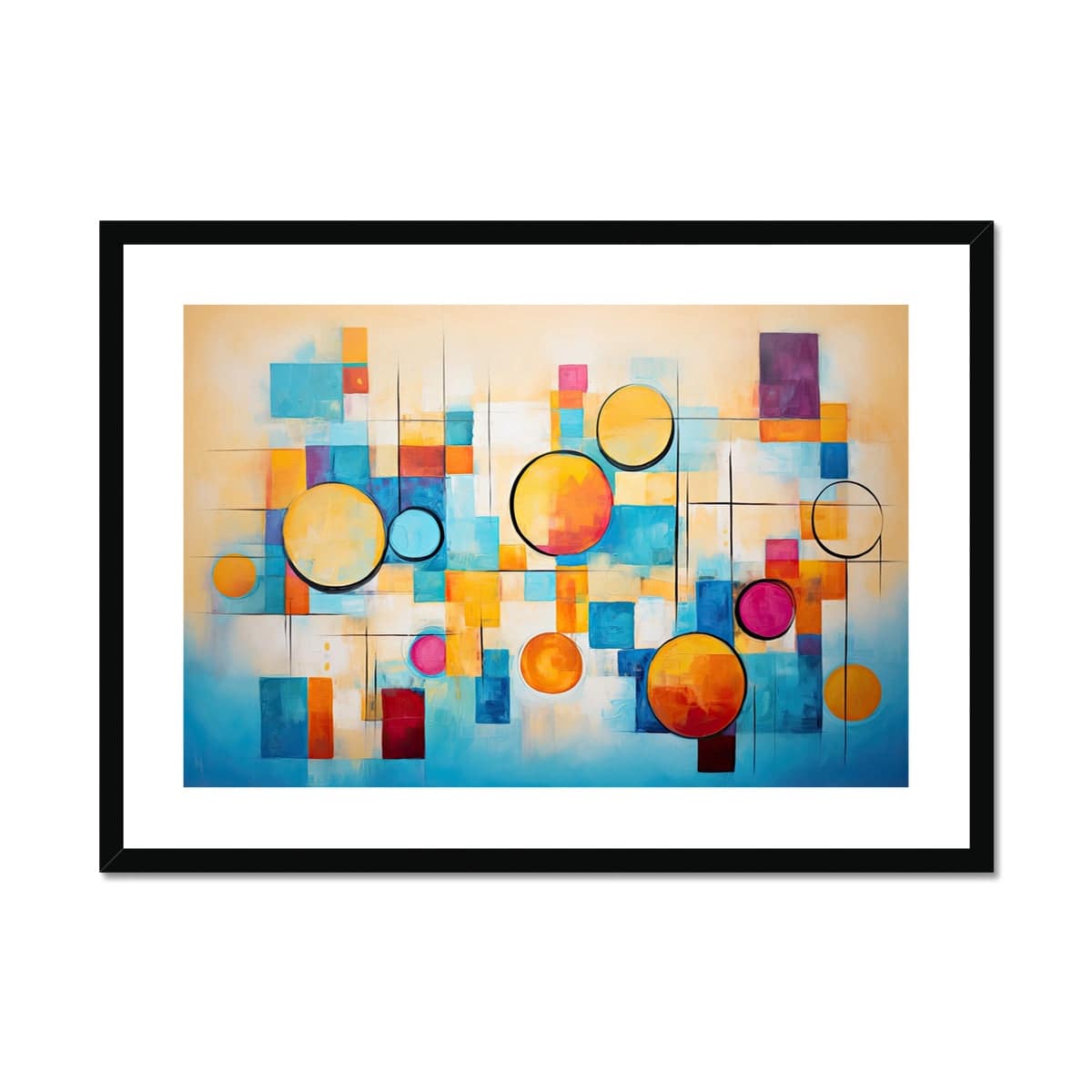 Abstract Moons Framed & Mounted Print - Pixel Gallery