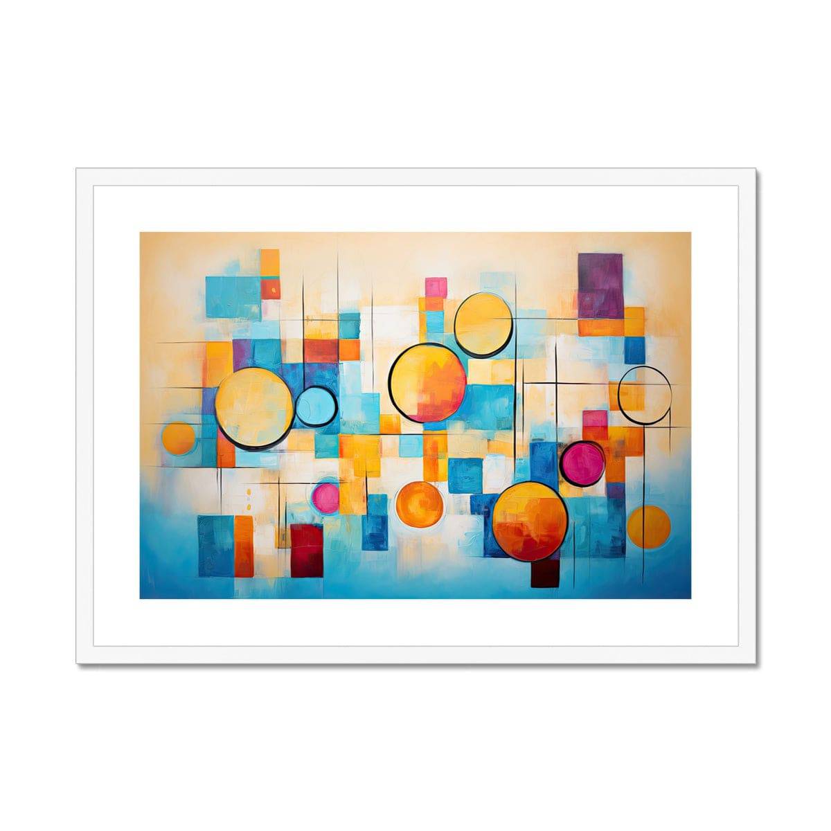 Abstract Moons Framed & Mounted Print - Pixel Gallery