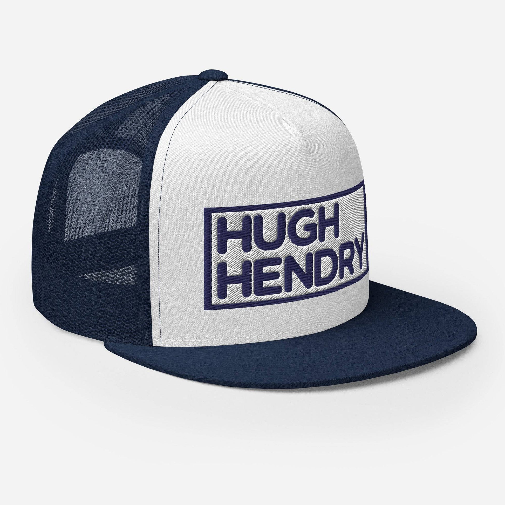 Hugh Hendry Logo-Embroidered and Mesh Navy Trucker Cap - Pixel Gallery