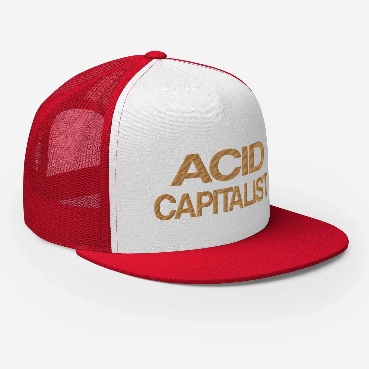 Acid Capitalist Logo-Embroidered and Mesh Trucker Hat