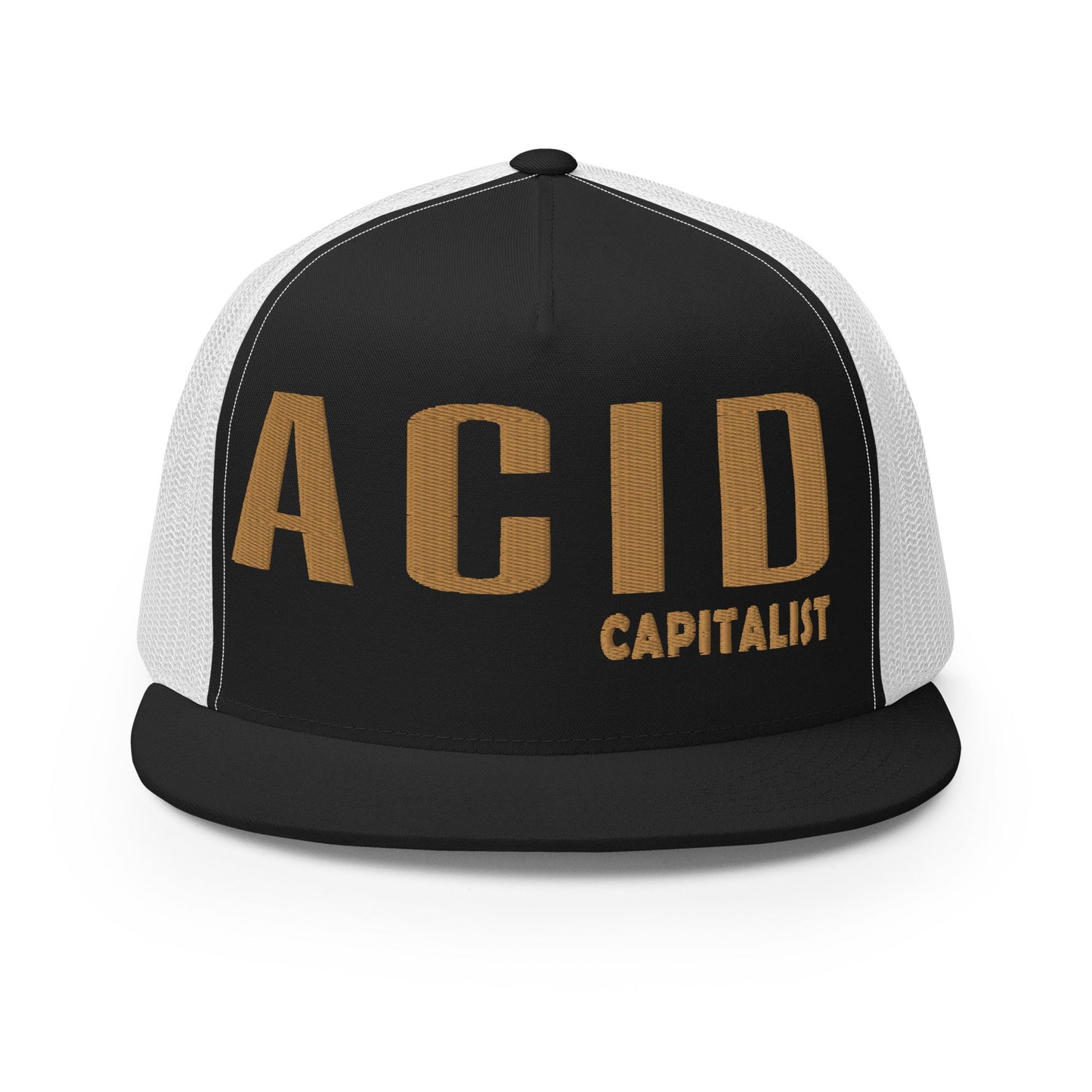 Acid Capitalist Trucker Cap - Legacy Gold - Pixel Gallery