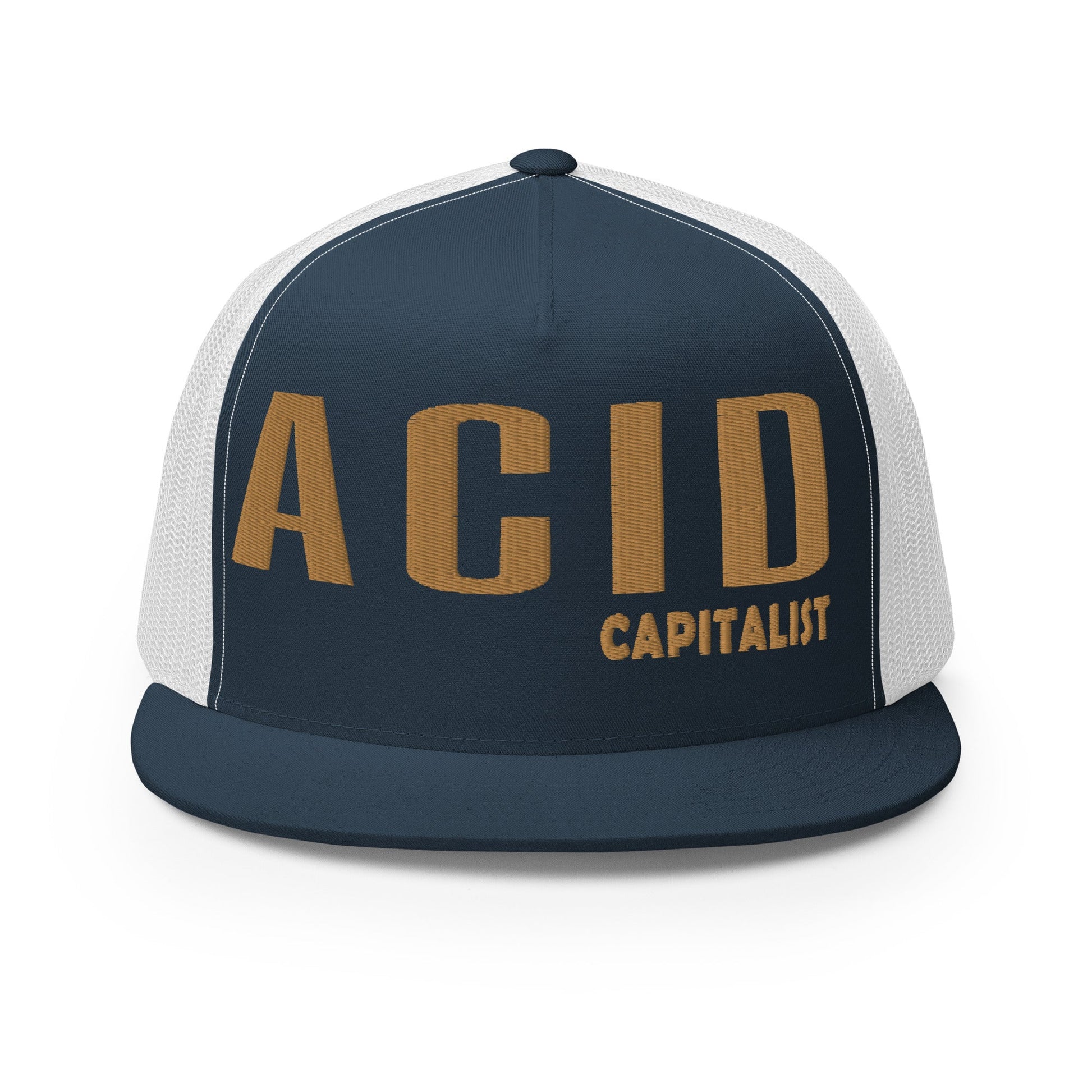 Acid Capitalist Trucker Cap - Legacy Gold - Pixel Gallery