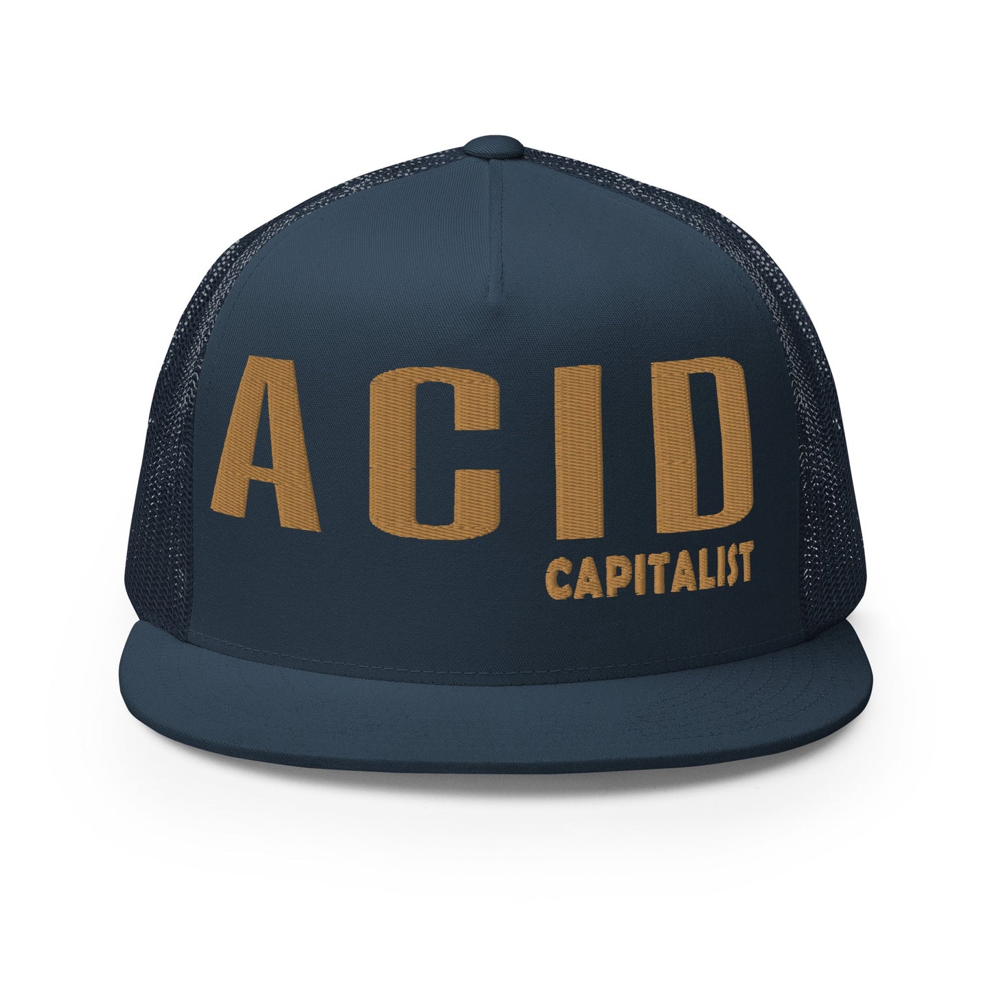 Acid Capitalist Trucker Cap - Legacy Gold - Pixel Gallery