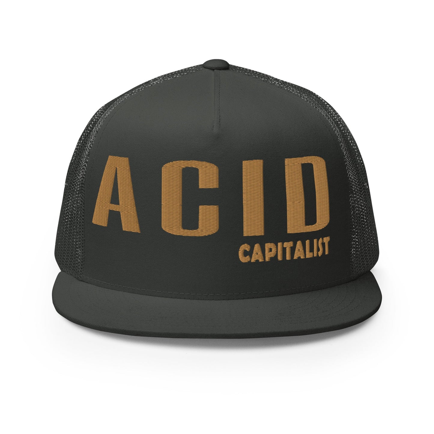 Acid Capitalist Trucker Cap - Legacy Gold - Pixel Gallery