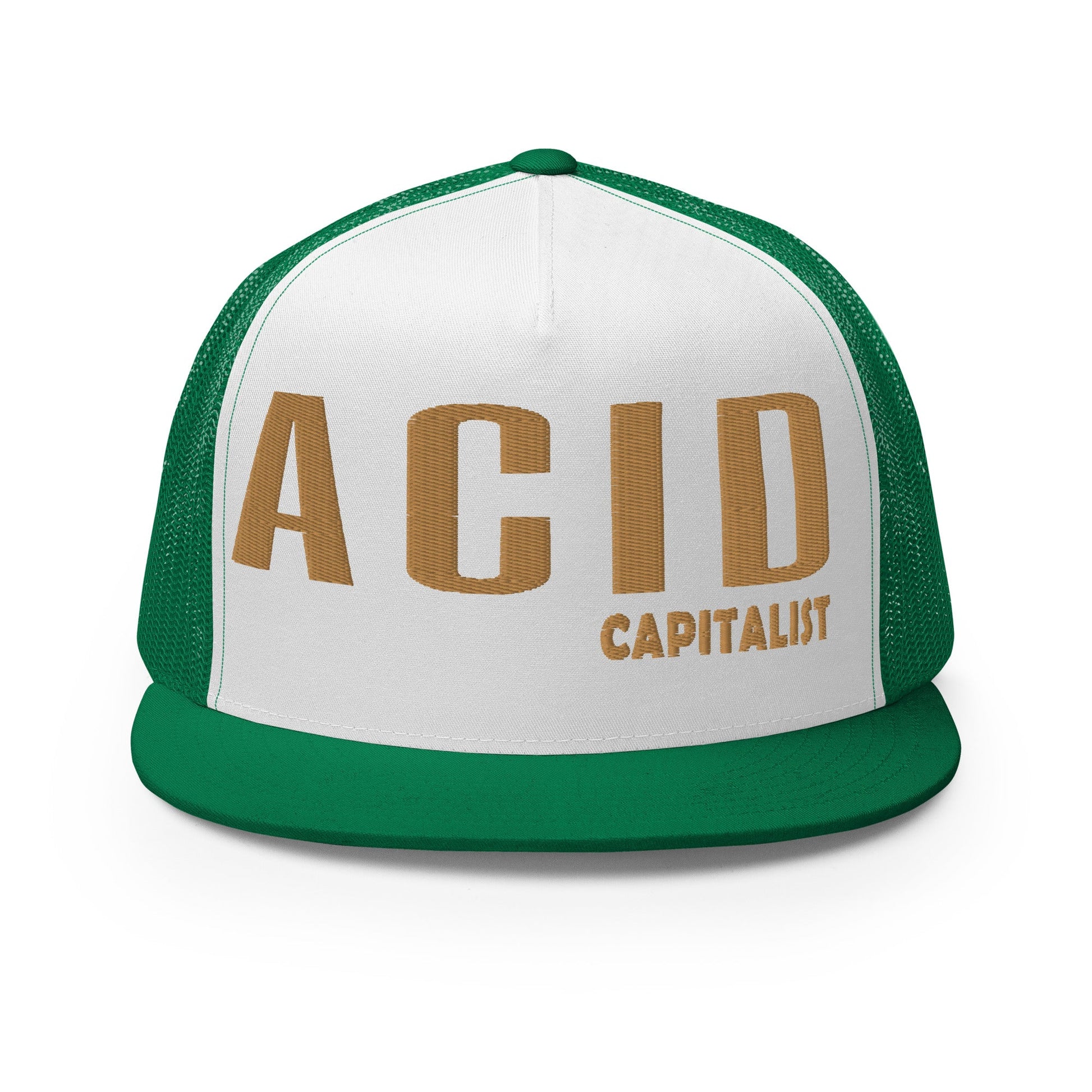 Acid Capitalist Trucker Cap - Legacy Gold - Pixel Gallery