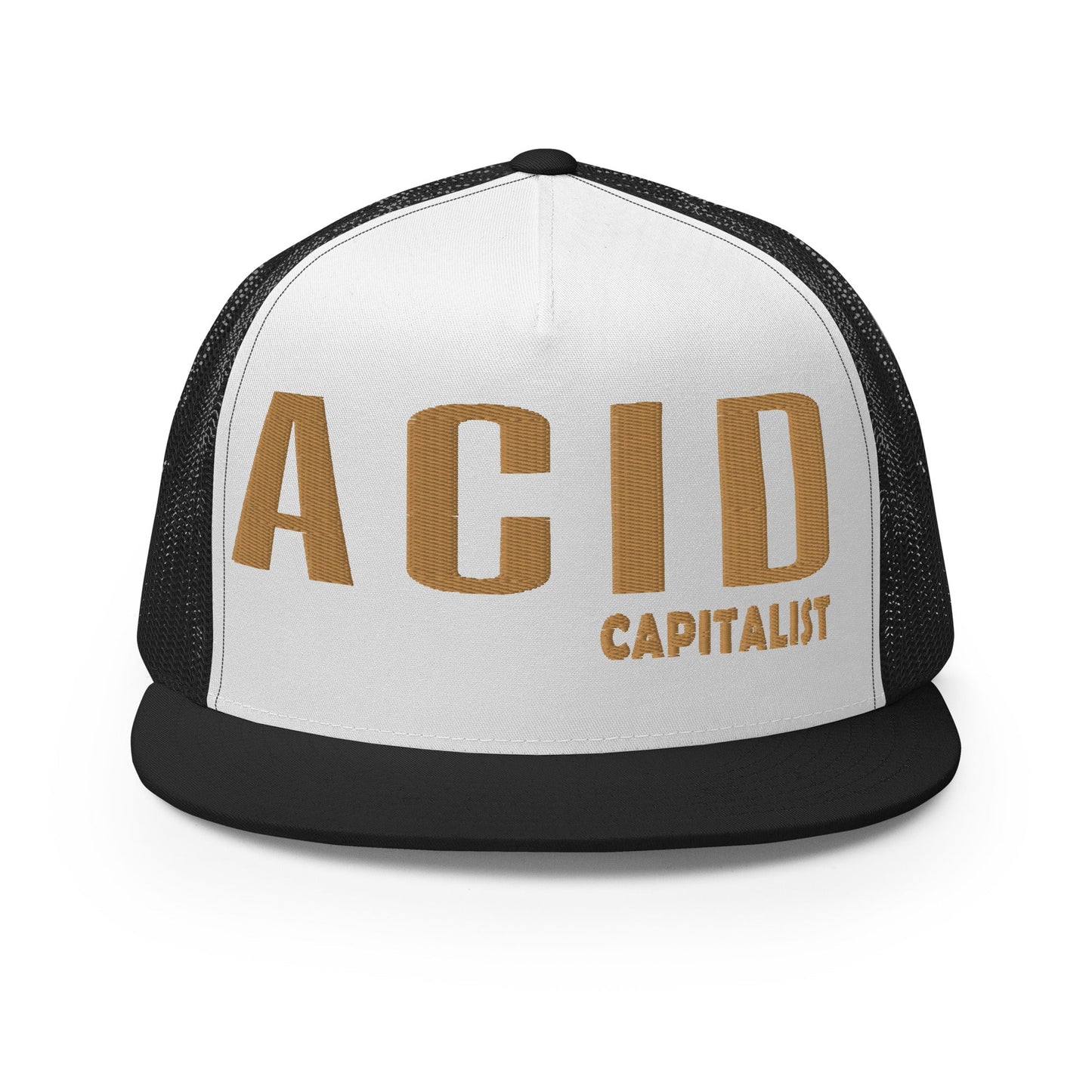 Acid Capitalist Trucker Cap - Legacy Gold - Pixel Gallery