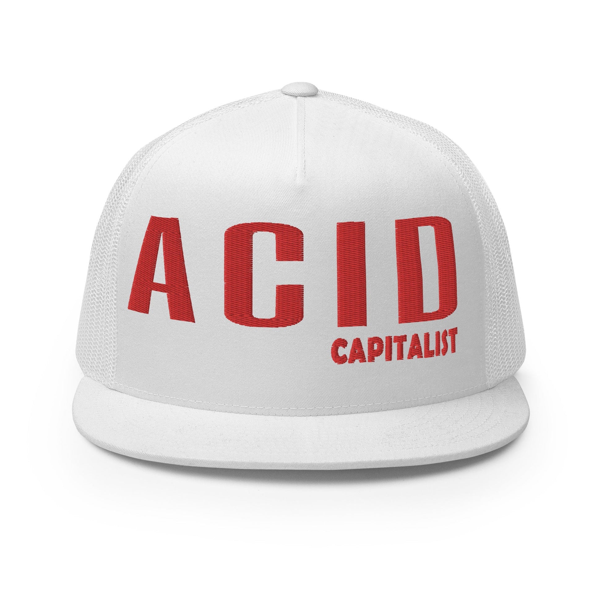 Acid Capitalist Trucker Cap - Rouge Royal - Pixel Gallery