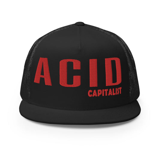 Acid Capitalist Trucker Cap - Rouge Royal - Pixel Gallery