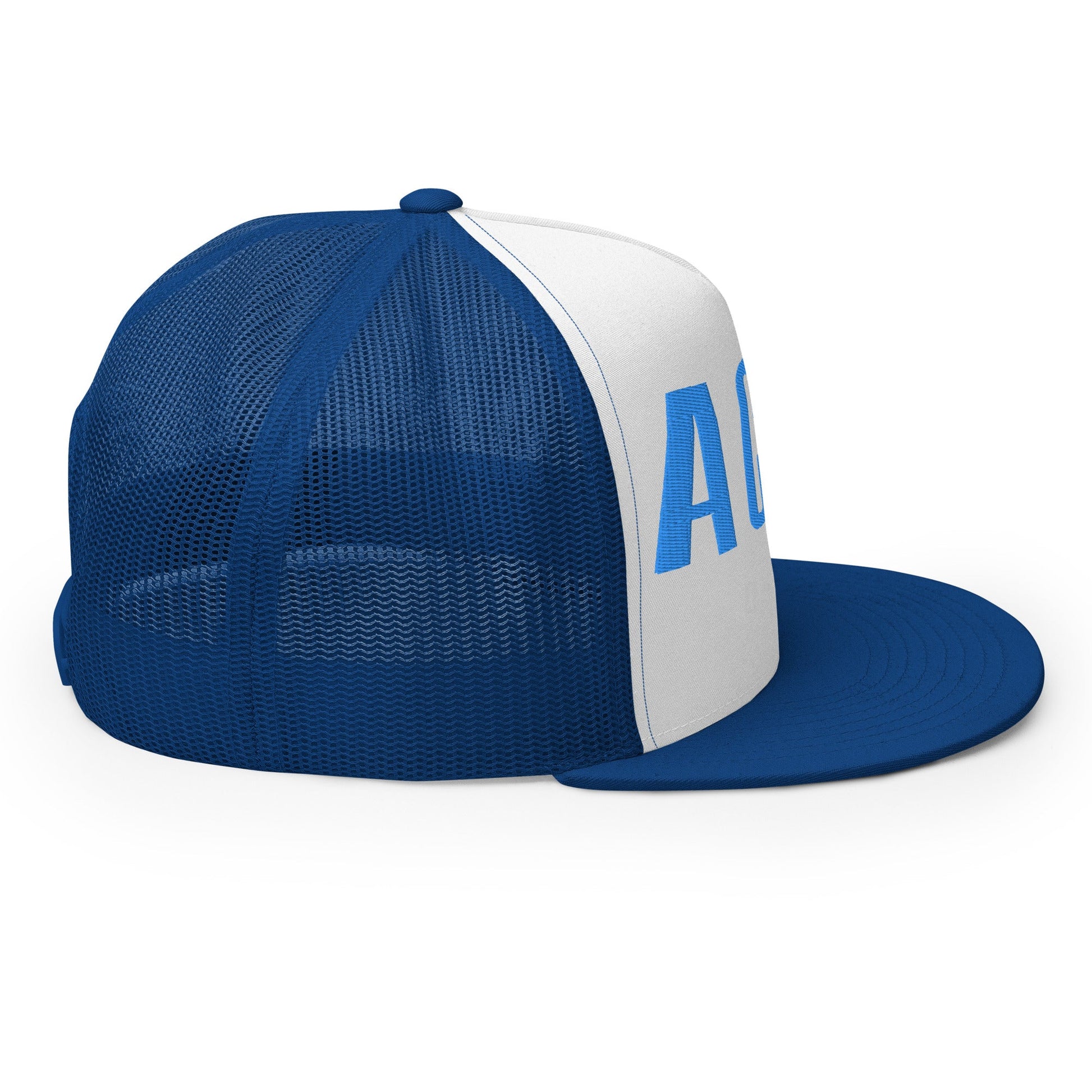 Acid Capitalist Trucker Cap - Royal Blue - Pixel Gallery