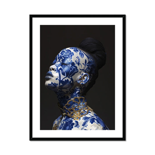 Afro Porcelain Framed & Mounted Print - Pixel Gallery