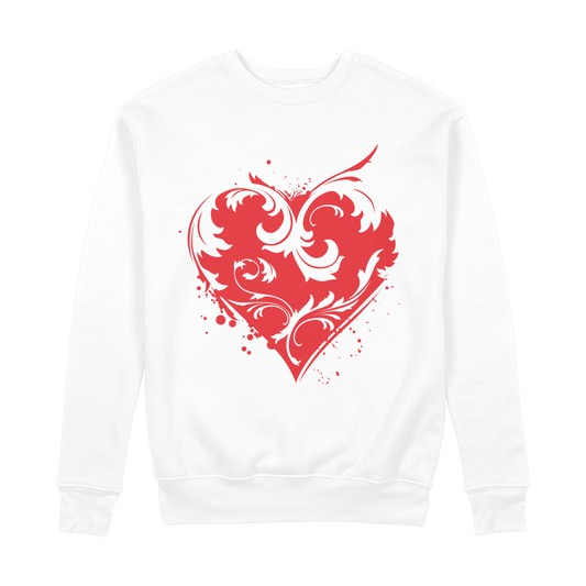 Love Heart 100% Organic Cotton Sweatshirt - Pixel Gallery