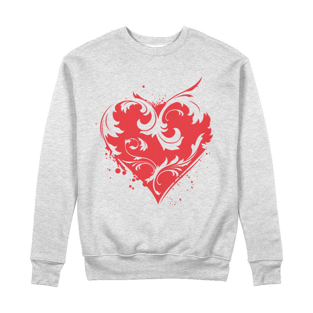 Love Heart 100% Organic Cotton Sweatshirt - Pixel Gallery