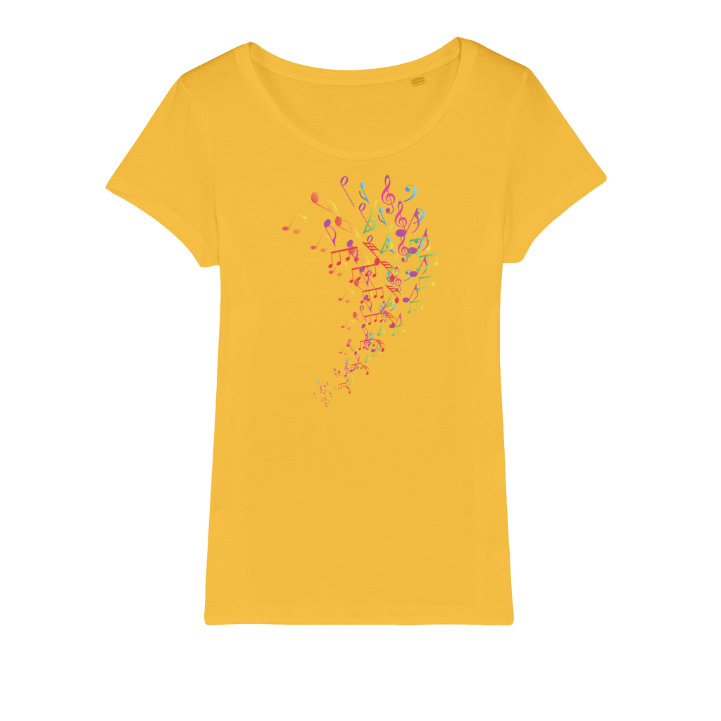 Music Note Organic Jersey Womens T-Shirt - Pixel Gallery