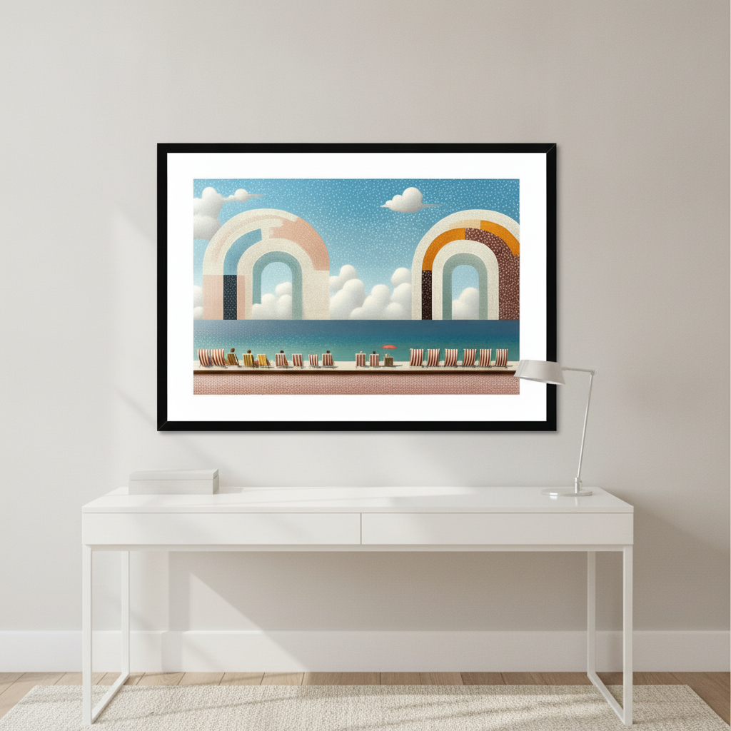 The Pier's Whisper Framed & Mounted Print shown in a room setting | Pixel Gallery