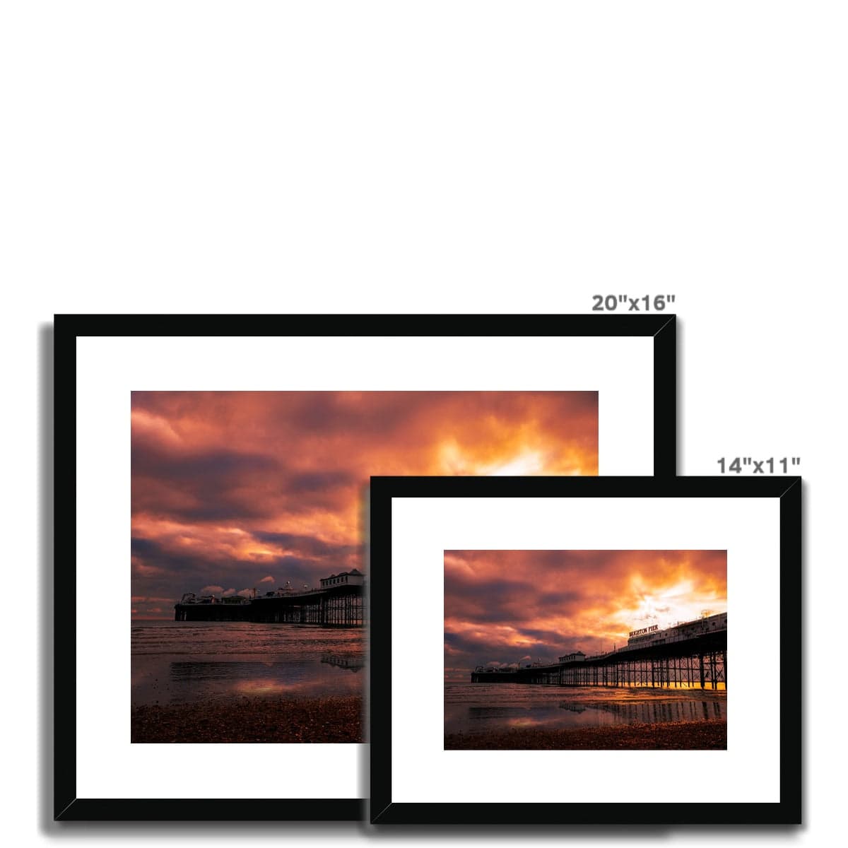 Brighton Sunset Framed & Mounted Print - Pixel Gallery