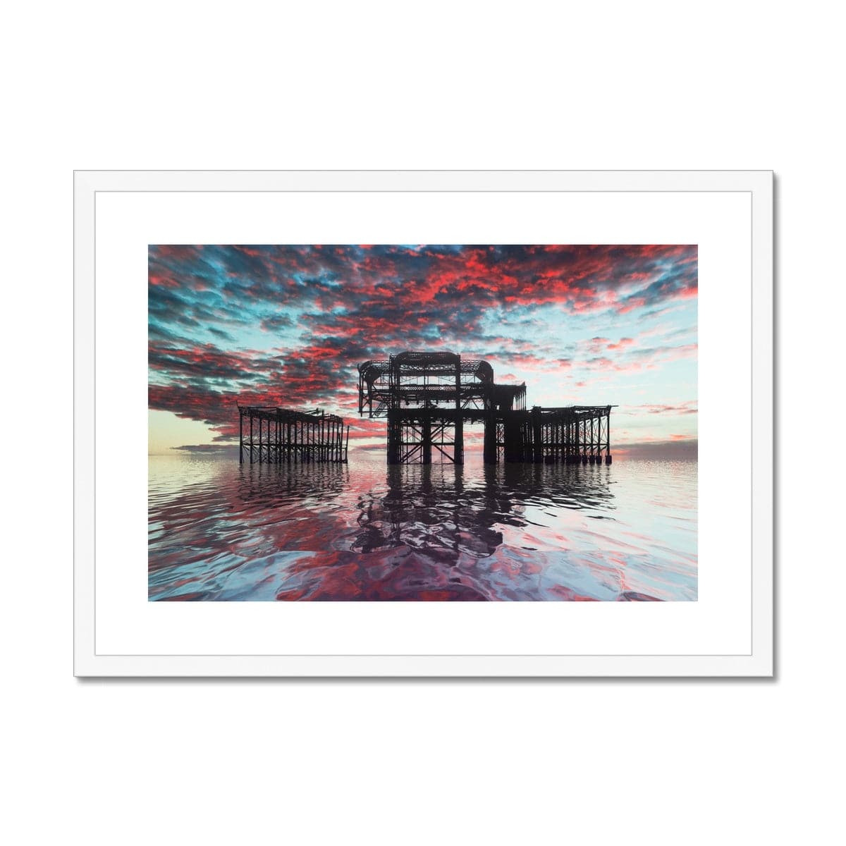 Fire Framed & Mounted Print - Pixel Gallery