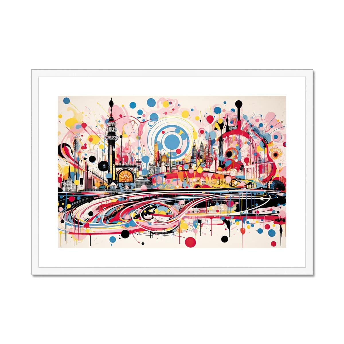 Brighton Bliss: Abstract Circles Framed & Mounted Print - Pixel Gallery