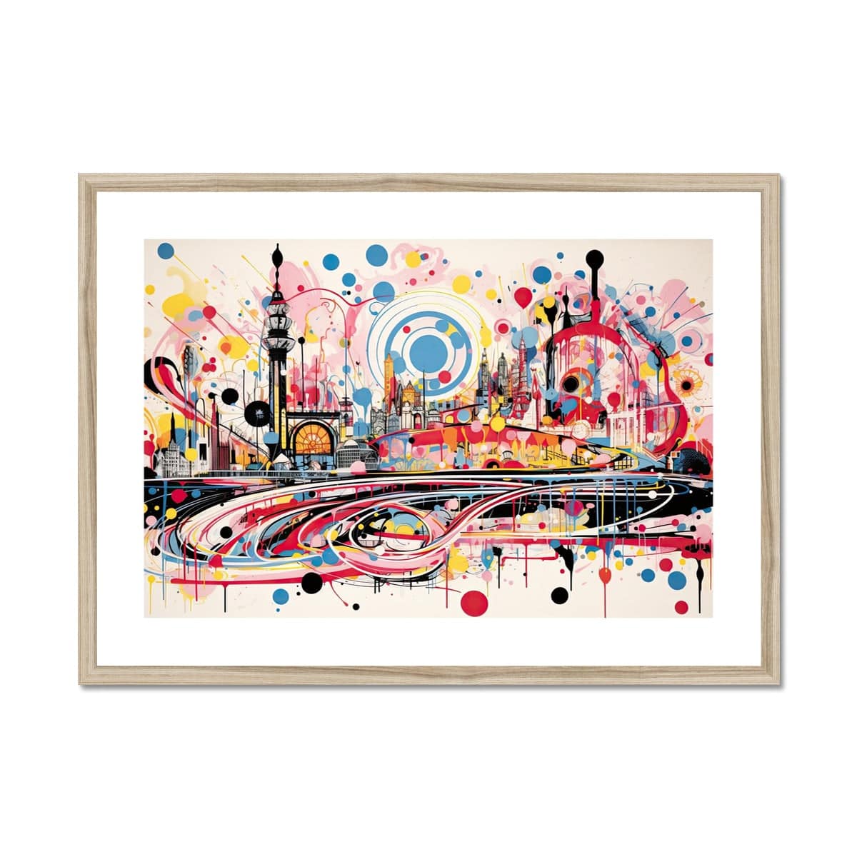 Brighton Bliss: Abstract Circles Framed & Mounted Print - Pixel Gallery