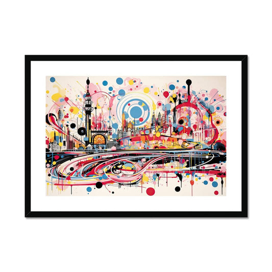 Brighton Bliss: Abstract Circles Framed & Mounted Print - Pixel Gallery