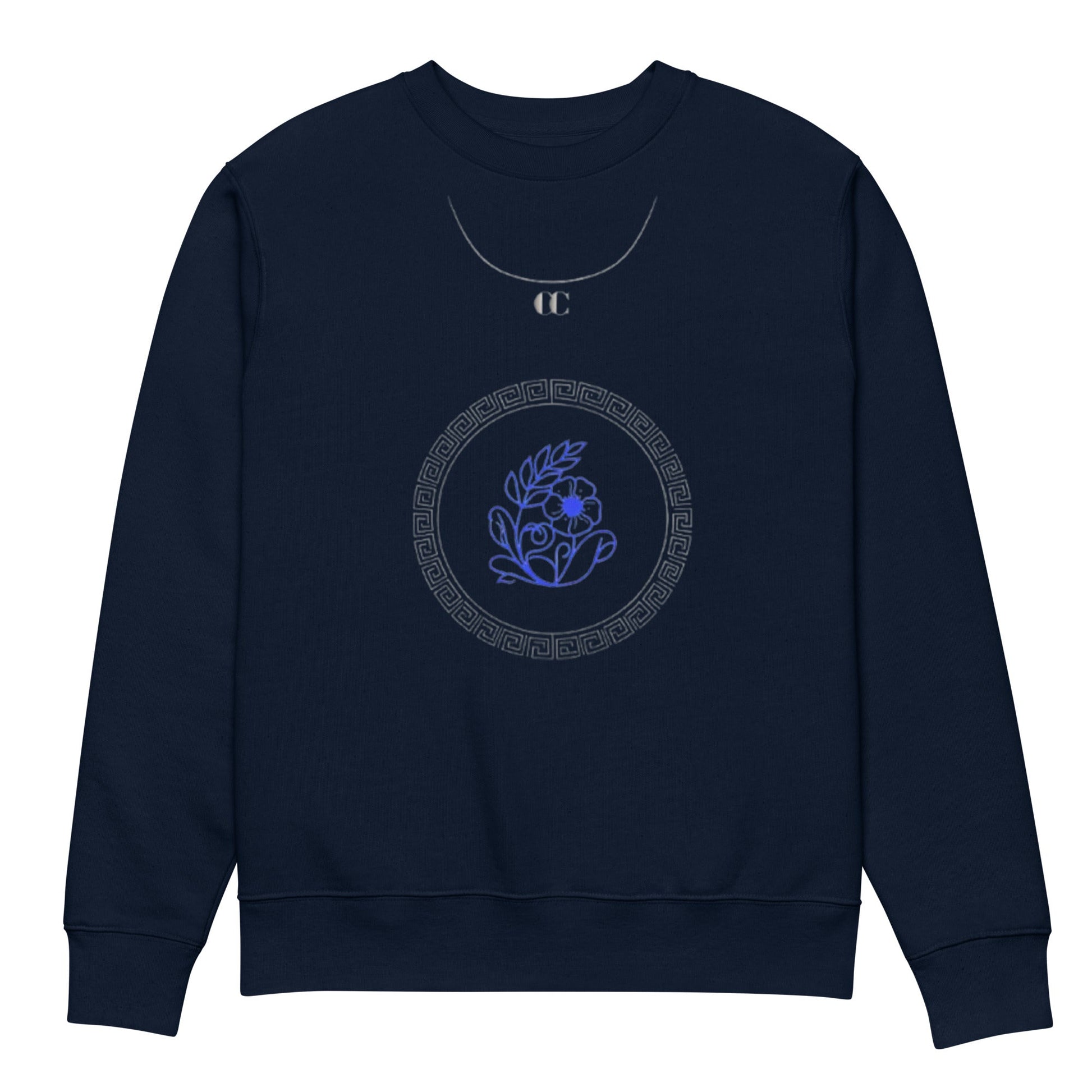 Cerulean Bloom - Unisex organic sweatshirt - Pixel Gallery