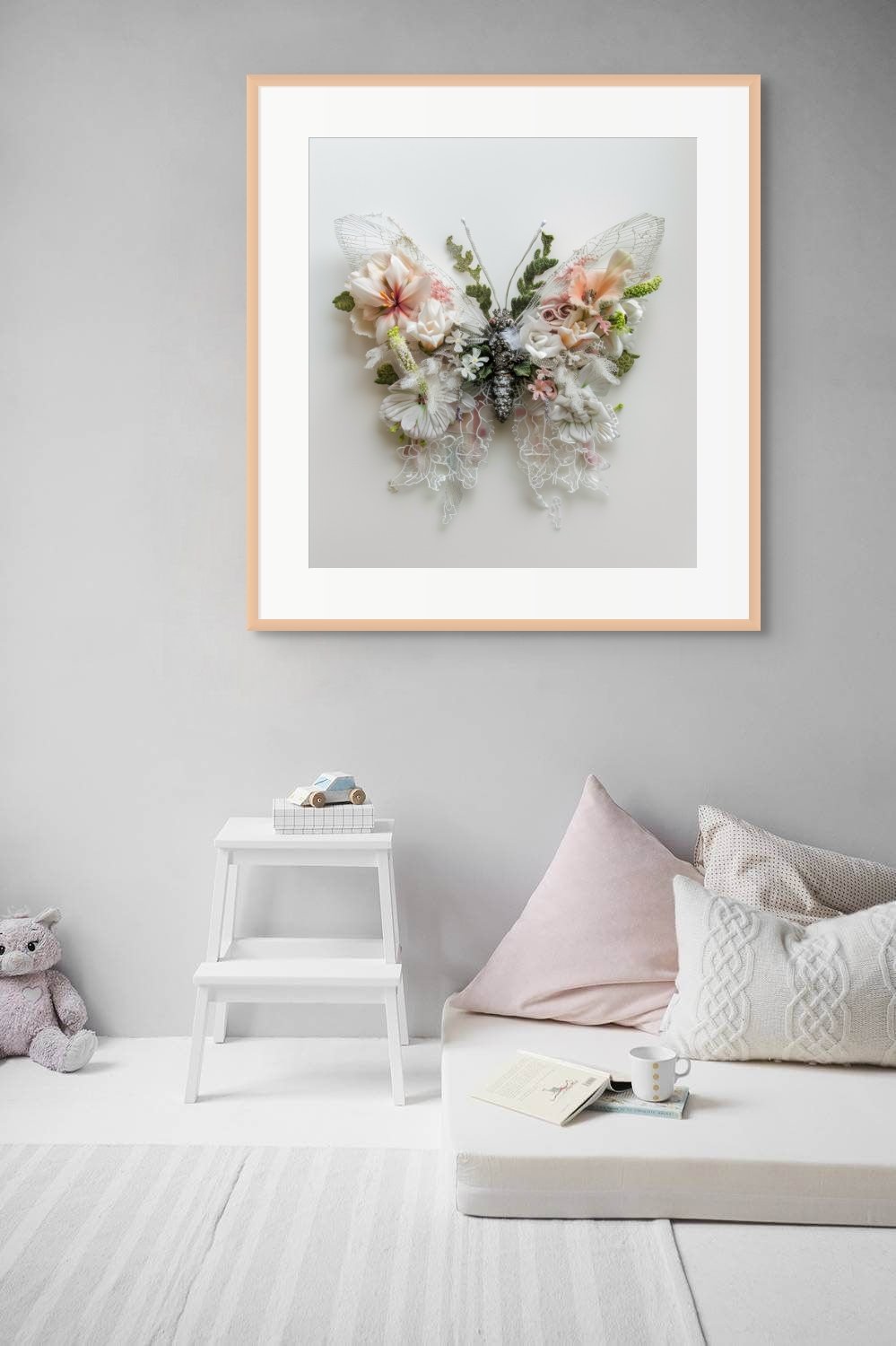 Elegant Butterfly – Botanical Art Décor Framed & Mounted Print - Pixel Gallery