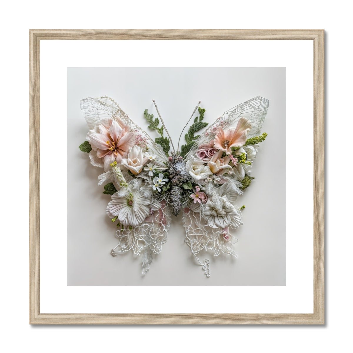 Elegant Butterfly – Botanical Art Décor Framed & Mounted Print - Pixel Gallery