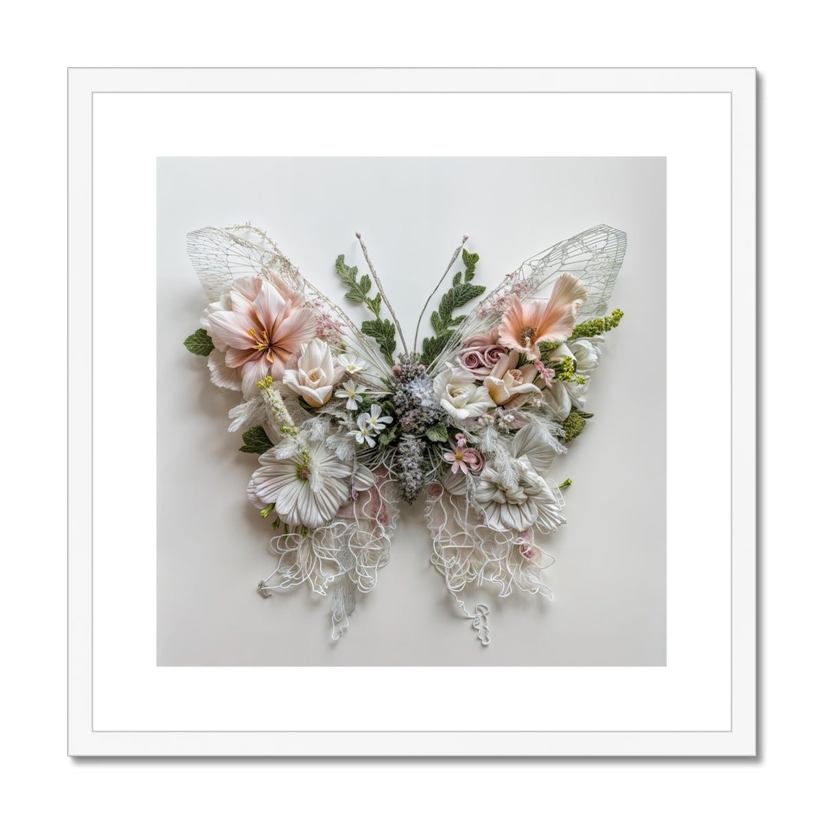 Elegant Butterfly – Botanical Art Décor Framed & Mounted Print - Pixel Gallery