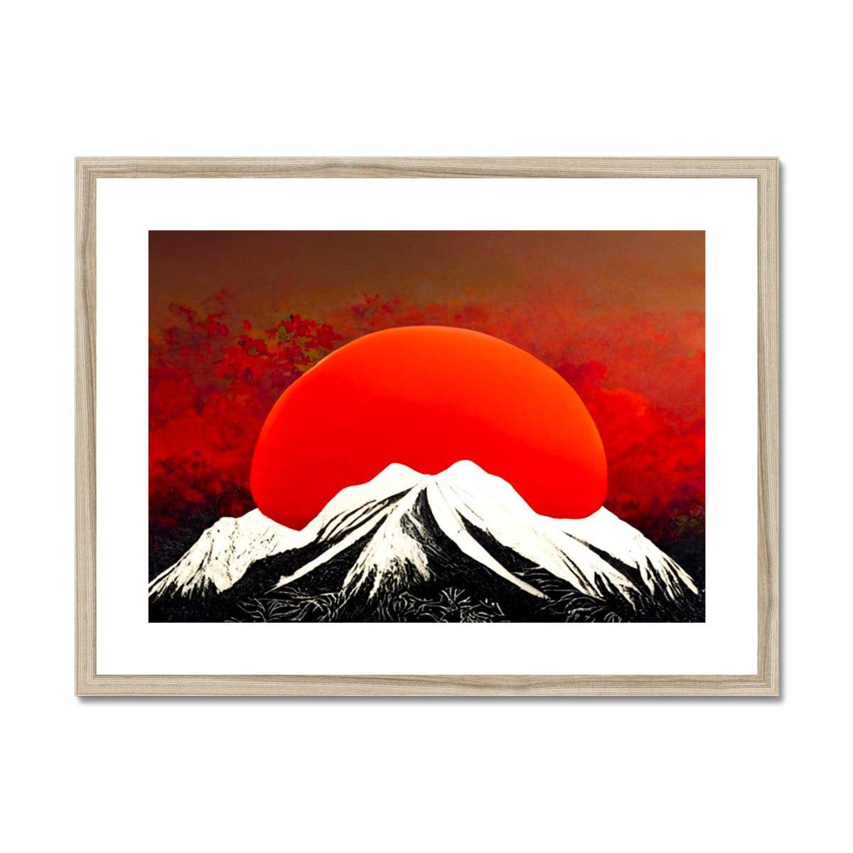Fire Snow Mountain Framed & Mounted Print - Pixel Gallery