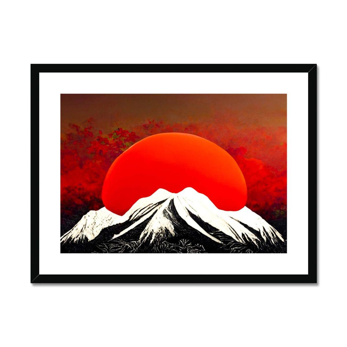 Fire Snow Mountain Framed & Mounted Print - Pixel Gallery