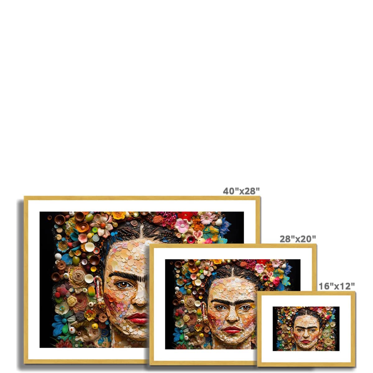 Frida Kahlo Portrait Antique Framed & Mounted Print - Pixel Gallery