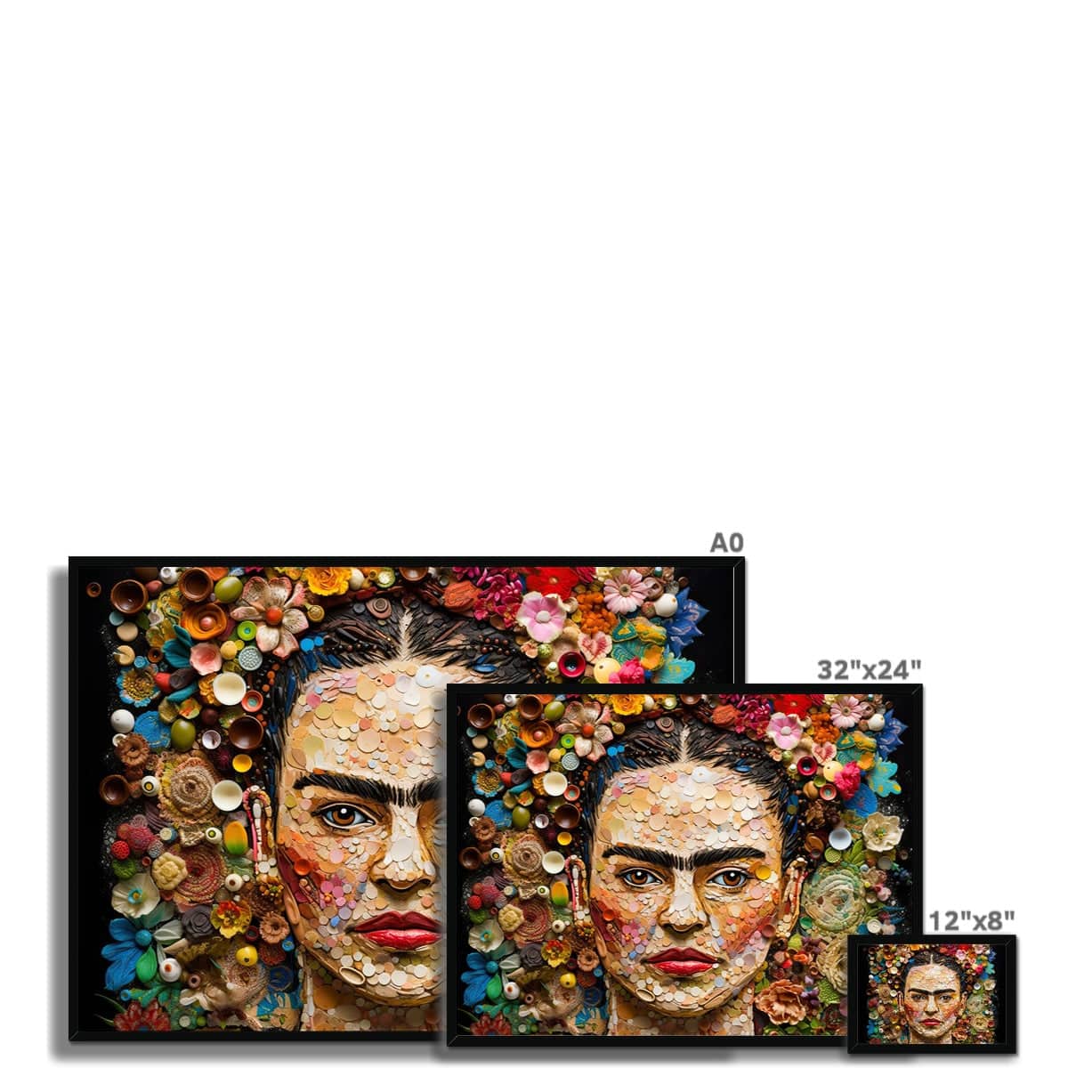 Frida Kahlo Portrait Framed Print - Pixel Gallery