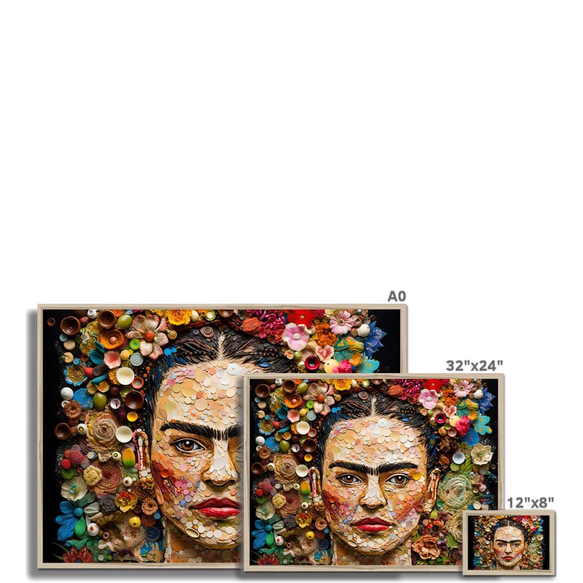 Frida Kahlo Portrait Framed Print - Pixel Gallery