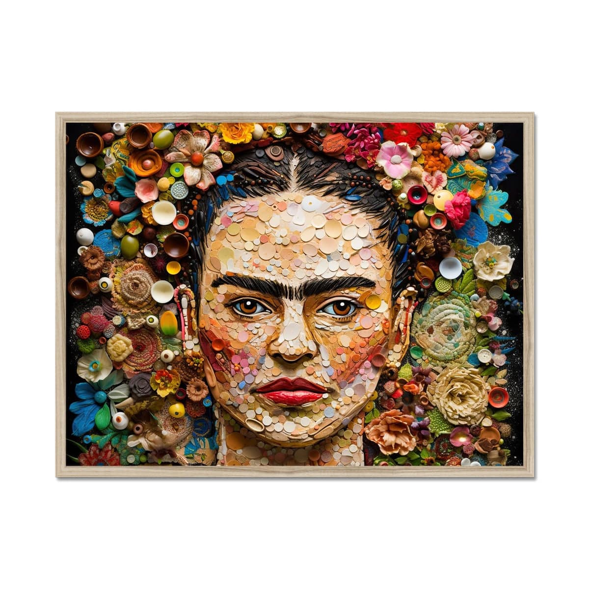 Frida Kahlo Portrait Framed Print - Pixel Gallery