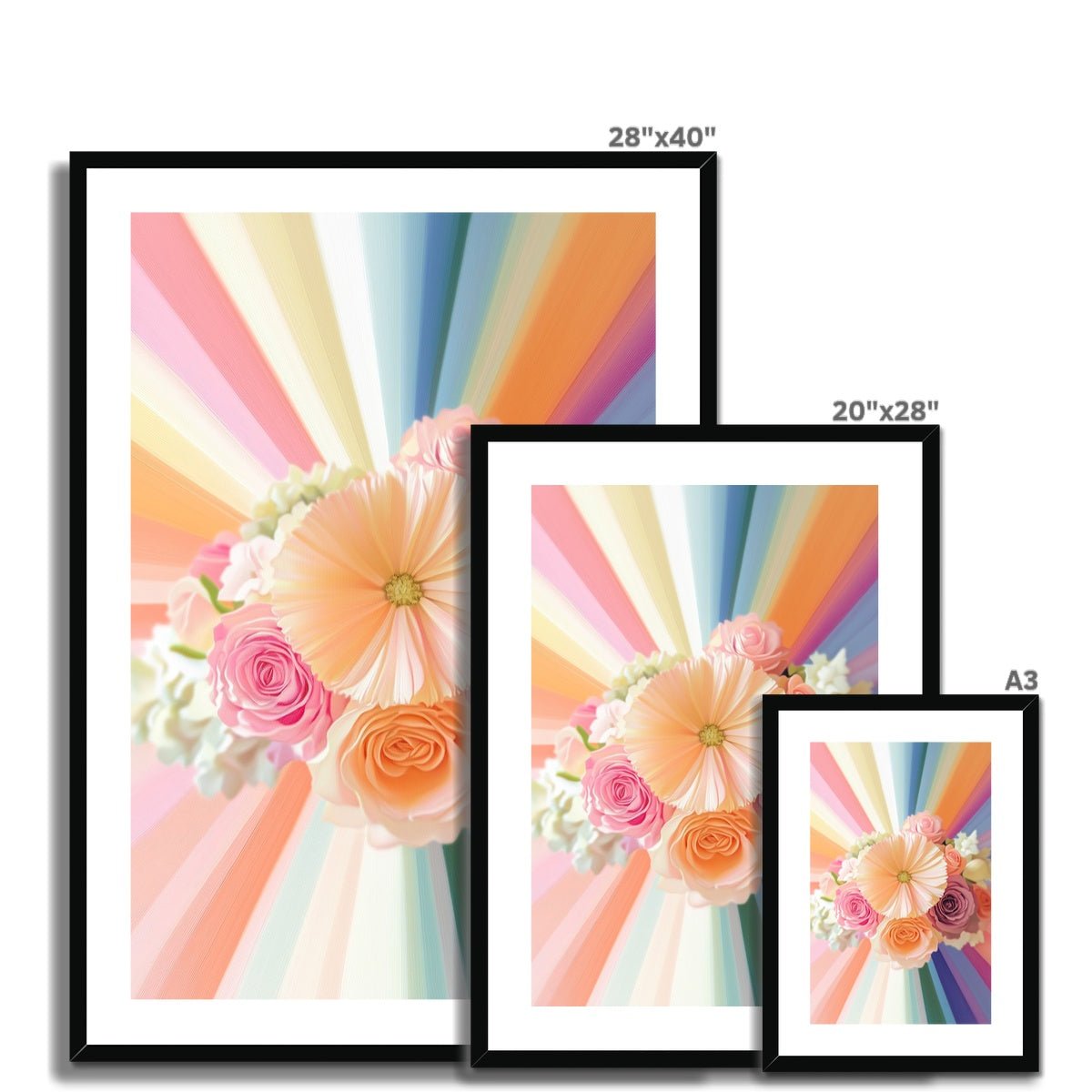 Full Floral Spectrum Framed & Mounted Print - Pixel Gallery