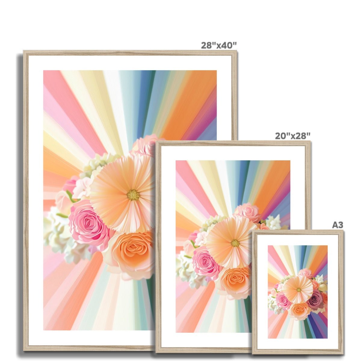 Full Floral Spectrum Framed & Mounted Print - Pixel Gallery