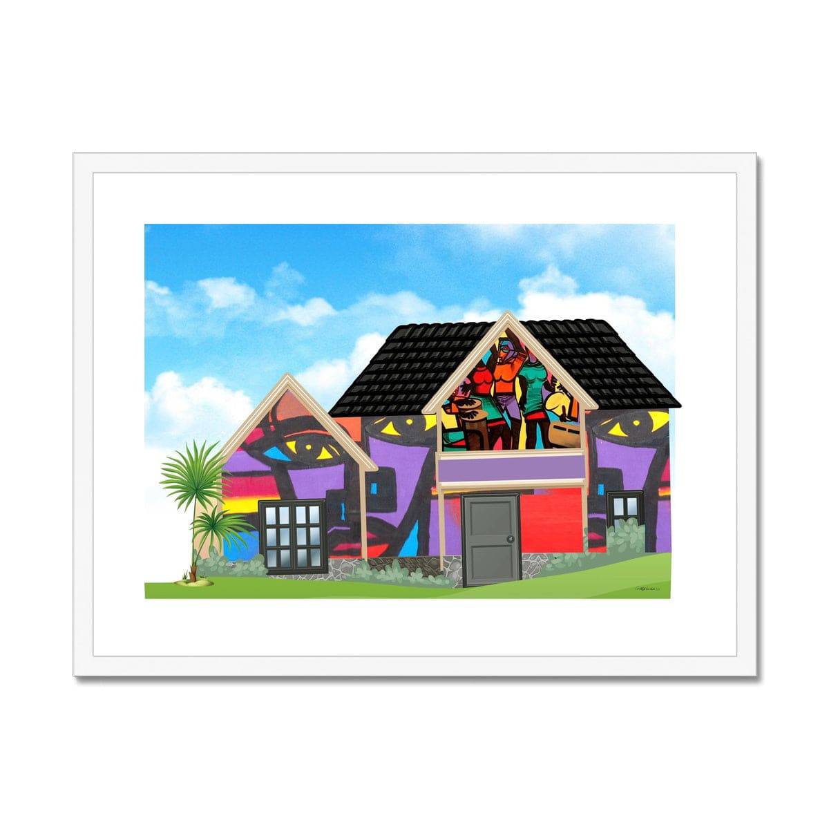 Party House Framed & Mounted Print - Pixel Gallery