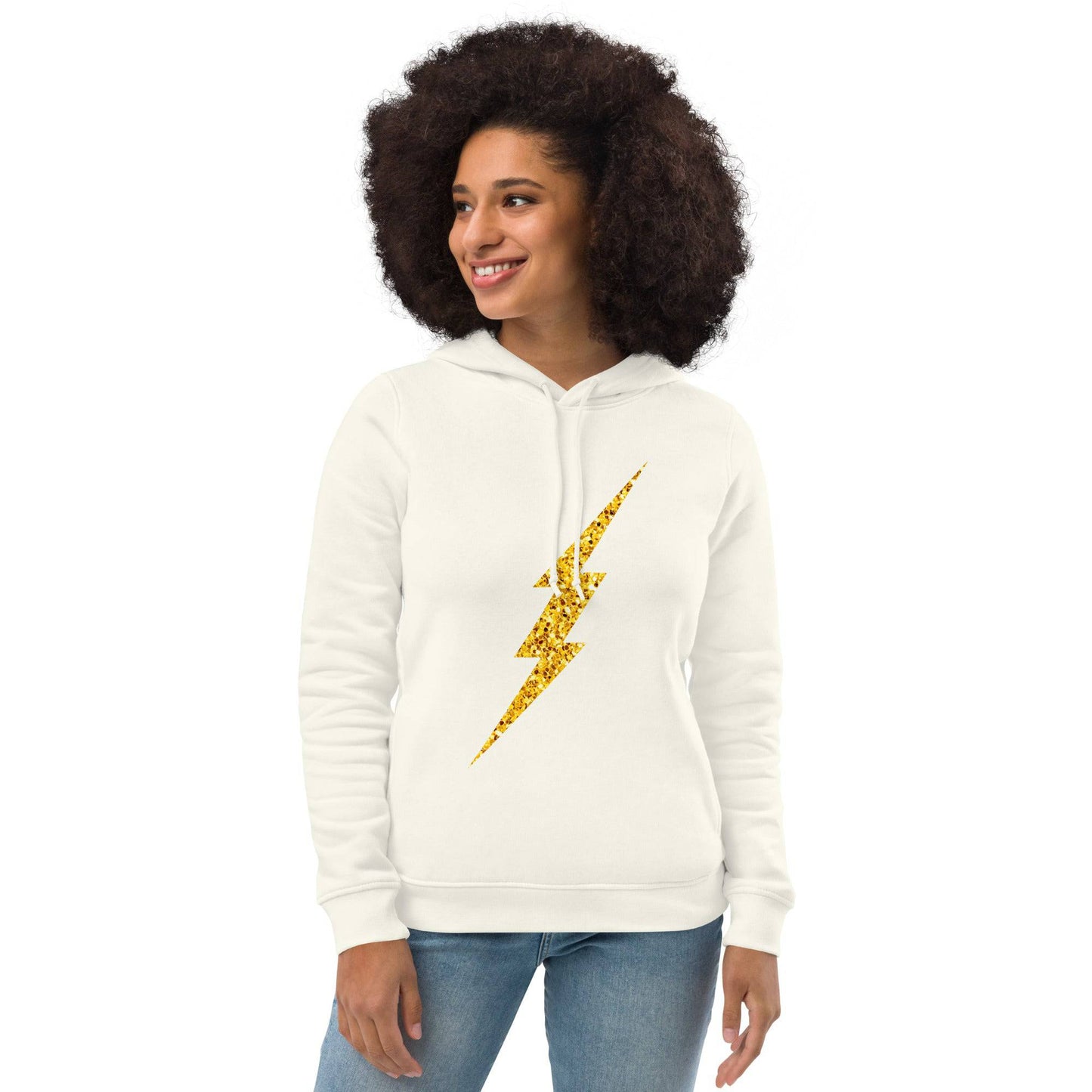 Glitter Bolt Women's Eco Fitted Hoodie - Pixel Gallery