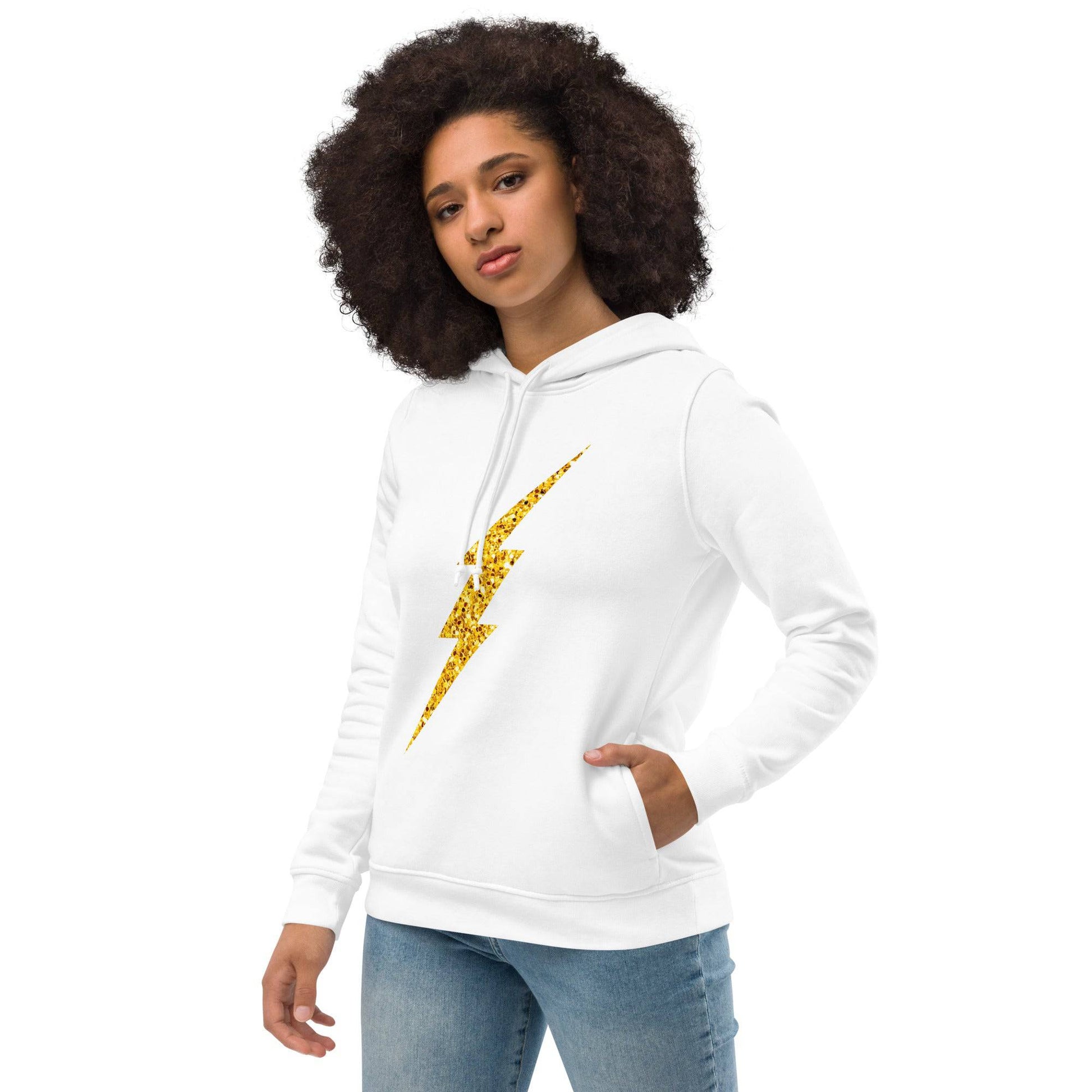 Glitter Bolt Women's Eco Fitted Hoodie - Pixel Gallery