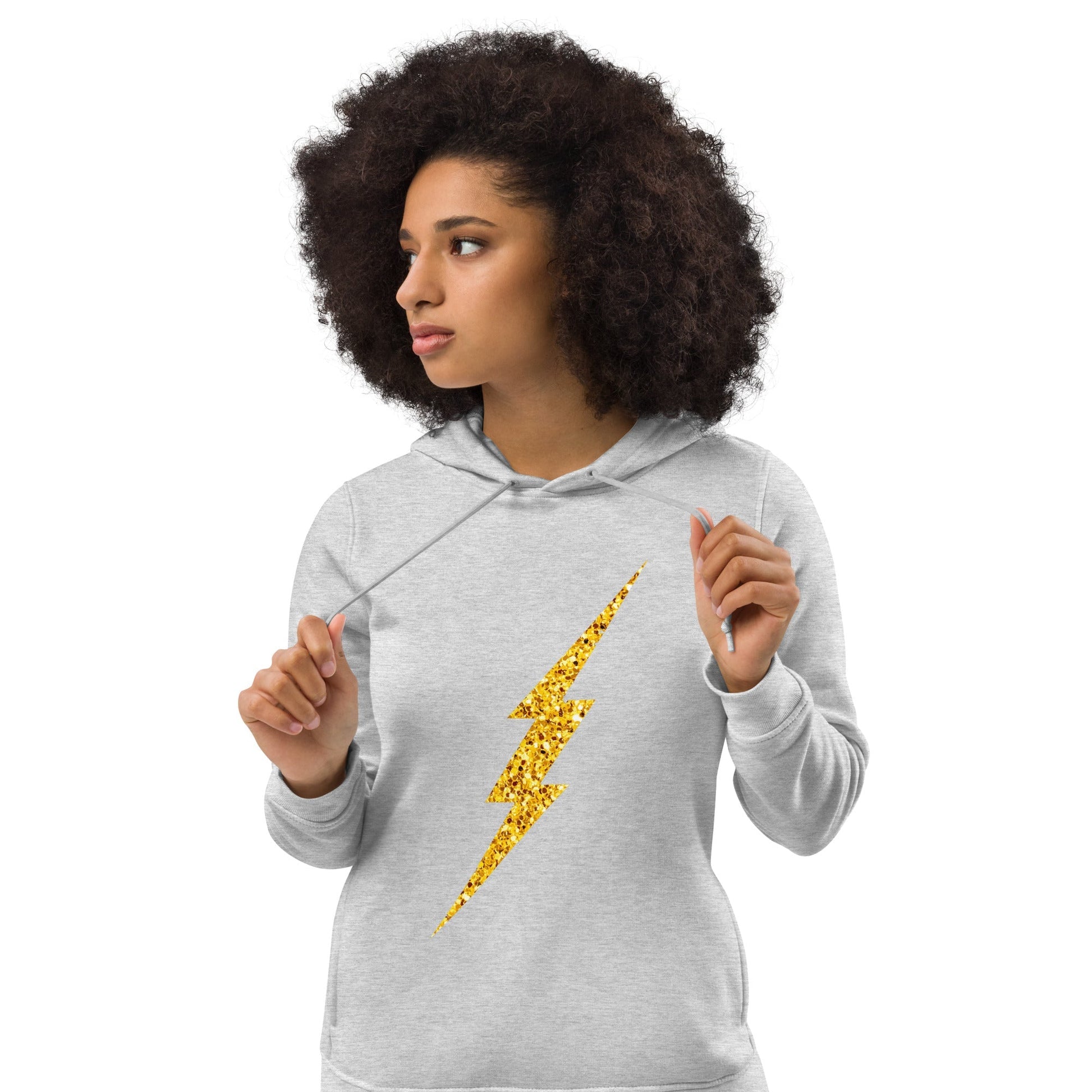 Glitter Bolt Women's Eco Fitted Hoodie - Pixel Gallery